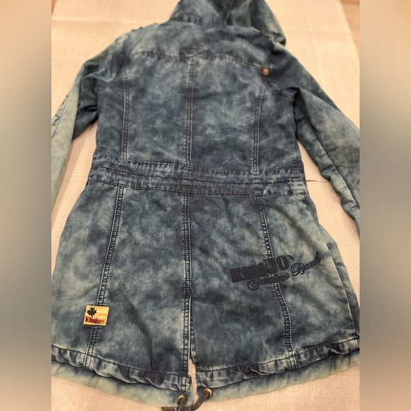 [S] Khujo Bleached parka with Hoodie in Tie Dye denim blue - Picture 13 of 15